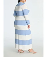 Eloquii Plus Long Striped Cardigan