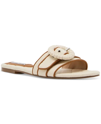 Steve Madden Women's Merla Raffia Buckle Slide Sandals