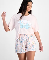 Love Tribe Juniors' Cinnamoroll Pull-On Graphic Shorts