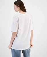Grayson Threads, The Label Juniors' Gingham Snoopy Graphic T-Shirt