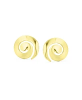 Bling Jewelry Boho Hammered Geometric Swirl Stud Earrings 14K Gold & Sterling Silver