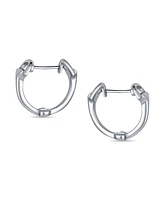 Bling Jewelry Hoop Huggie Earrings Sterling Silver Horse Bit Western Jewelry Gift