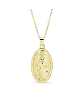 Bling Jewelry Our Lady Of Guadalupe Virgin Mary Pendant Necklace Gold Plated Brass Medallion