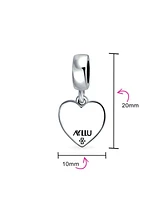 Bling Jewelry Heart Dangle Charm Bead Sterling Silver for European Bracelet