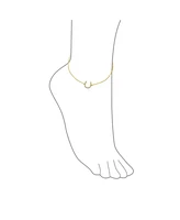 Bling Jewelry Delicate Pave Cz Horseshoe Anklet Ankle Bracelet Gold Plated Sterling Silver 9-10