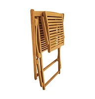 Deck Chair with Footrest Solid Acacia Wood