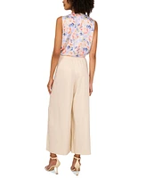 Vince Camuto Women's Shimmer Mid-Rise Wide-Leg Pants