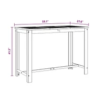 Bar Table Solid Acacia Wood 59.1"x27.6"x41.3"