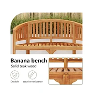 Banana Bench 47.2" Solid Teak Wood