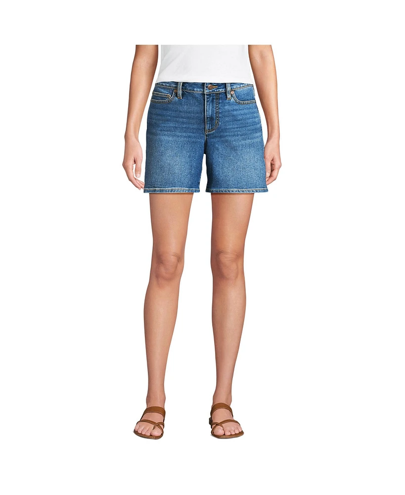 Lands' End Women's Recover Mid Rise 7" Jean Shorts