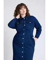 Eloquii Plus Denim Fitted Dress