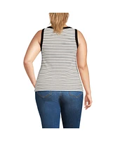 Lands' End Women's Plus Drapey Rib Fitted Tank Top