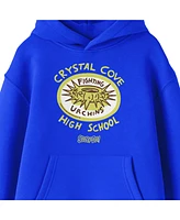 Scooby Doo Boys Crystal Cove High School Badge Long Sleeve Royal Blue Youth Hooded Sweatshirt-xl