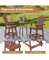 Gymax Pcs Bar Stool Hdpe Patio Chair w/ Armrest Footrest Home Indoor Outdoor