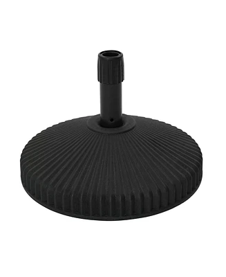 6 ibs. Heavy-Duty Round Outdoor Patio Umbrella Base in Black Can Be Filled with Water and Sand