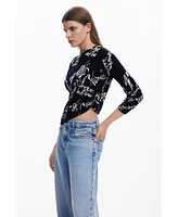 Desigual Women's Fine Lettering Sweater