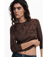 Desigual Women's Long-sleeve T-shirt with letters
