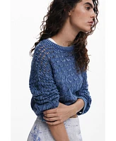 Desigual Women's Cropped openwork sweater