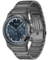 Hugo Boss Men's Candor Quartz Chronograph Ionic Plated Gray Stainless-Steel Watch, 41mm