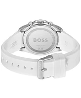 Hugo Boss Men's Strike Quartz Chronograph White Silicone Watch, 41mm