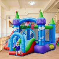 Kids Inflatable Bounce House Dragon Jumping Slide Bouncer Castle Fun Outdoor Playset for Kids