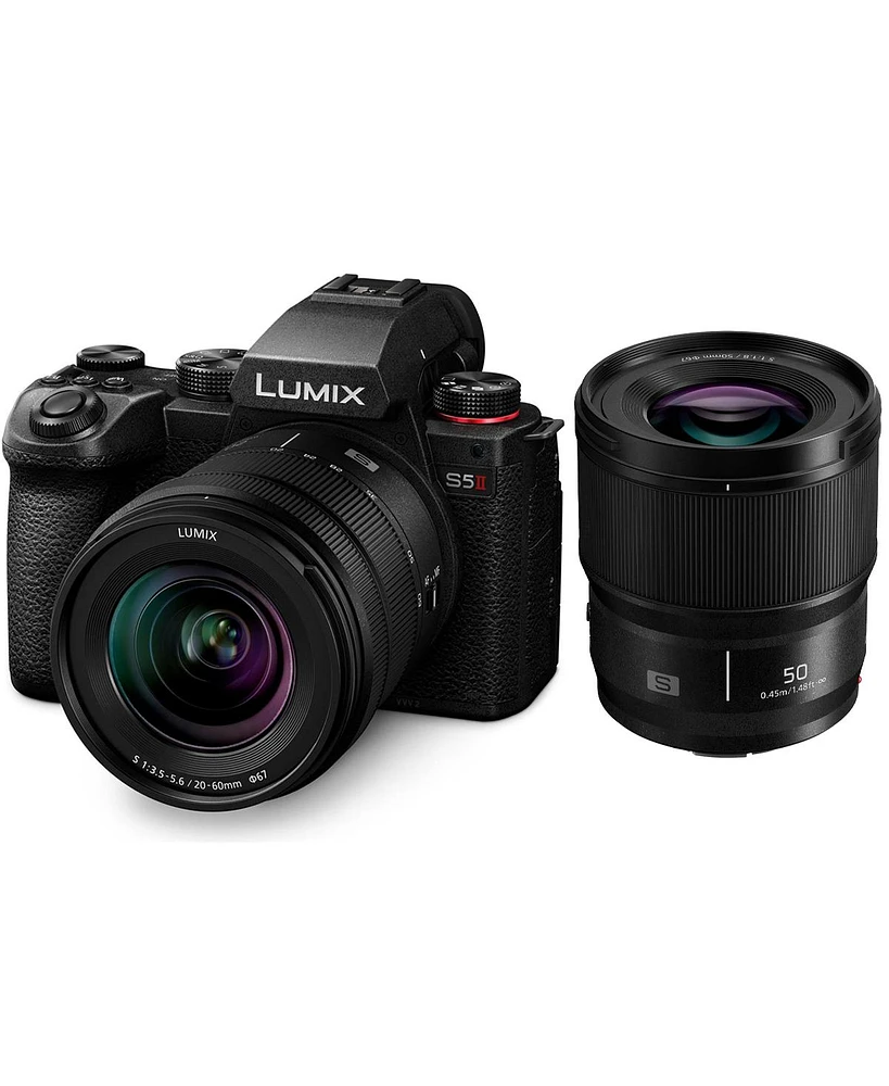 Panasonic Lumix S5II Mirrorless Camera with 20-60mm f/3.5-5.6 and 50mm f/1.8 Lens