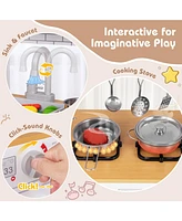 Toddler Pretend Play Kitchen Toy with Stove for Boys and Girls Aged 3+ Fun Cooking Toy