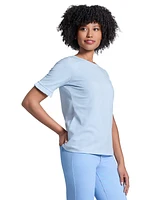 Jones New York Women's Elbow Ruffle Sleeve Crew Neck Top