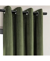 Half Price Drapes Hunter Green Grommet Signature Velvet Blackout Curtain