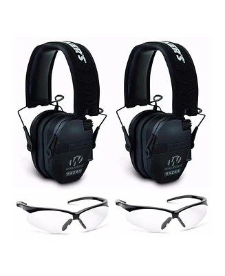 Walker's Razor Slim Electronic Shooting Range Earmuffs and Glasses (2-Pack)