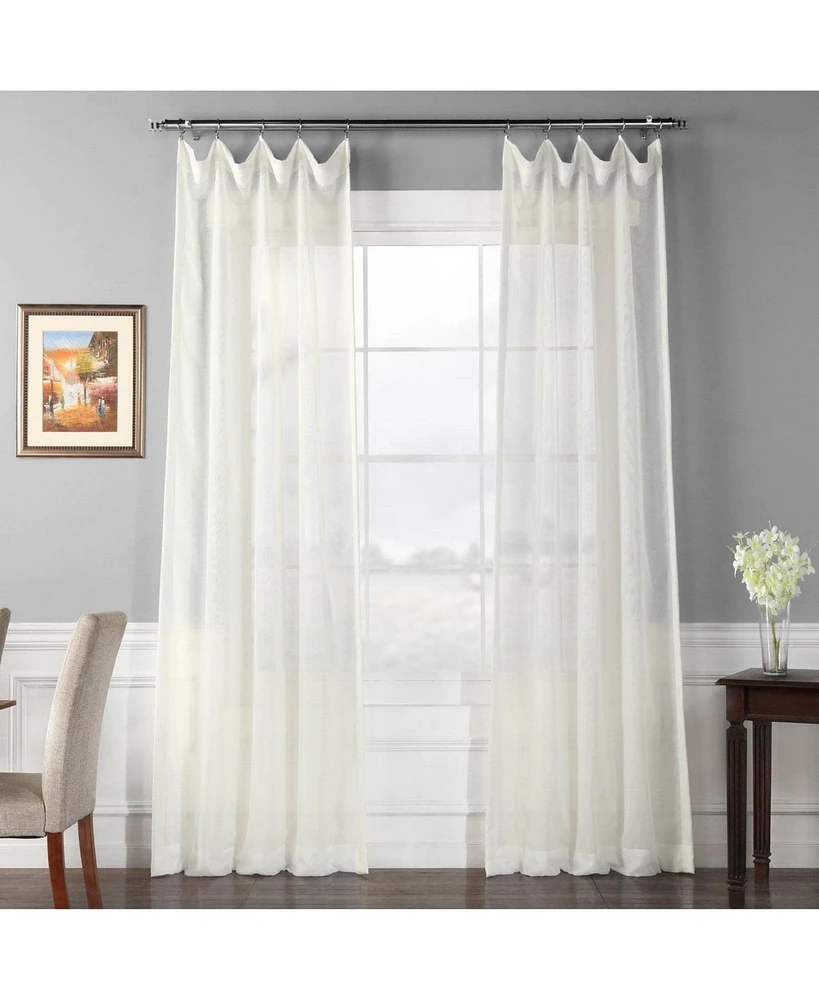 Half Price Drapes Double Layered Off White Sheer Curtain