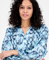 Boss Orange Women's Printed Blouson-Sleeve Midi Dress
