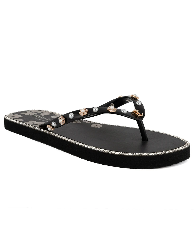 Juicy Couture Women's Sanba Embellished Flip Flops