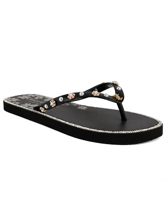 Juicy Couture Women's Sanba Embellished Flip Flops