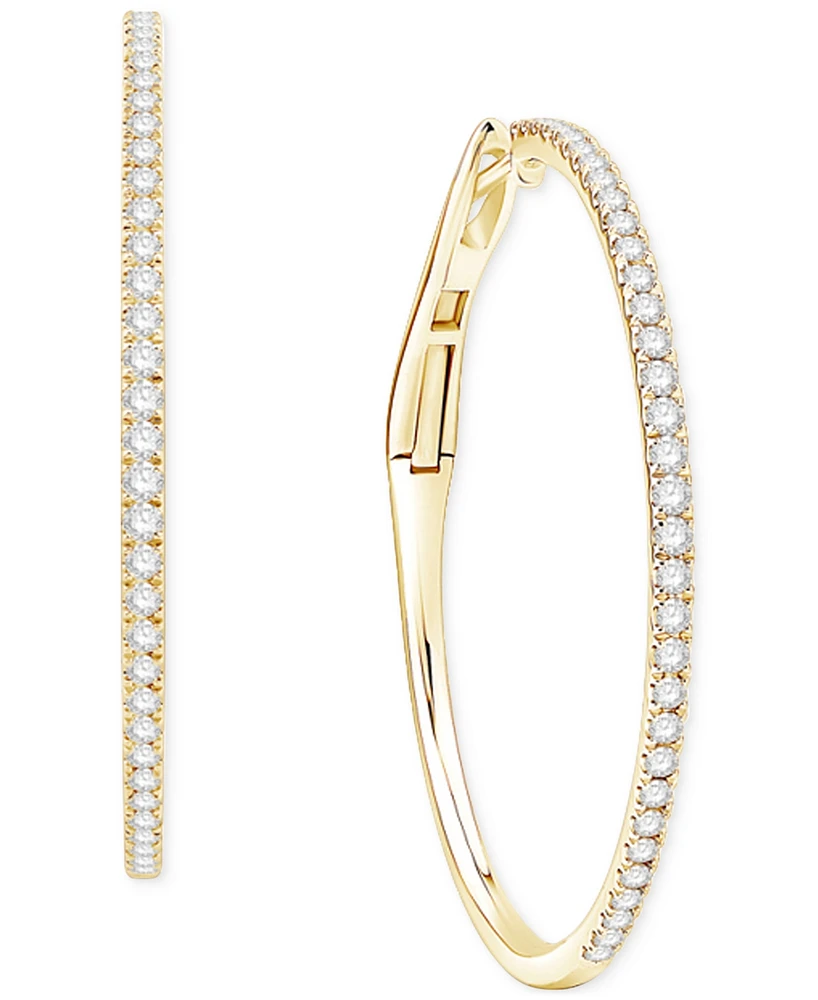 Diamond Skinny Medium Hoop Earrings (1 ct.tw.) in 14k Gold