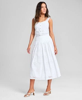 Now This Womens Sleeveless Eyelet Tank Top Midi Skirt Exclusively At Macys