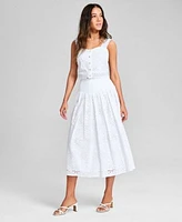 Now This Womens Sleeveless Eyelet Tank Top Midi Skirt Exclusively At Macys