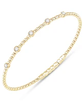 Diamond Station Bezel Flexible Bangle Bracelet (1/3 ct. t.w.) in 10k Gold