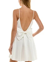 City Studios Juniors' Embellished-Strap Bow-Back Dress