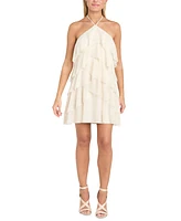 Morgan & Company Juniors' Glitter Low-Back Ruffled Dress