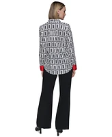 Karl Lagerfeld Paris Women's Geo-Print Contrast-Cuff Top