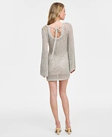 Bar Iii Women's Long-Sleeve Crochet Mini Dress, Exclusively at Macy's