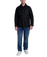 Karl Lagerfeld Men's Channel Quilted Button-Front Field Jacket