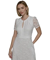 Karl Lagerfeld Paris Women's Lace Keyhole Midi Dress