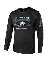 Majestic Men's Black Philadelphia Eagles Two-Time Super Bowl Champions Sky High Long Sleeve Tri-Blend T-Shirt