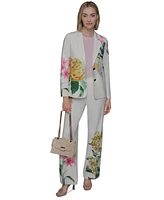 Karl Lagerfeld Paris Women's Placed Floral Notch-Collar Blazer