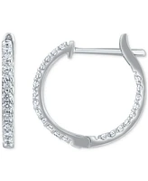 Diamond Small Hoop Earrings (1 ct. t.w.) 14K White or Yellow Gold