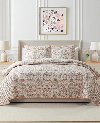 Seventh Studio Province Floral Damask Pinsonic Microfiber 3-Pc. Quilt Set, King