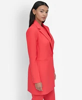 Dkny Women's Notched Collar One-Button Topper Jacket