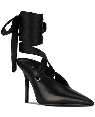 Jeffrey Campbell Grateau Sculpted High-Heel Lace-Up Mules
